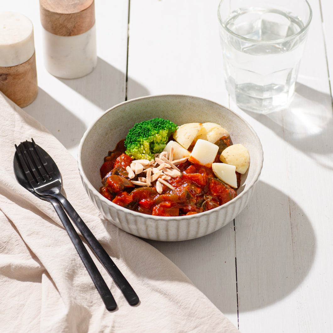 Ratatouille, Steamed Potato, Broccoli w Toasted Almonds