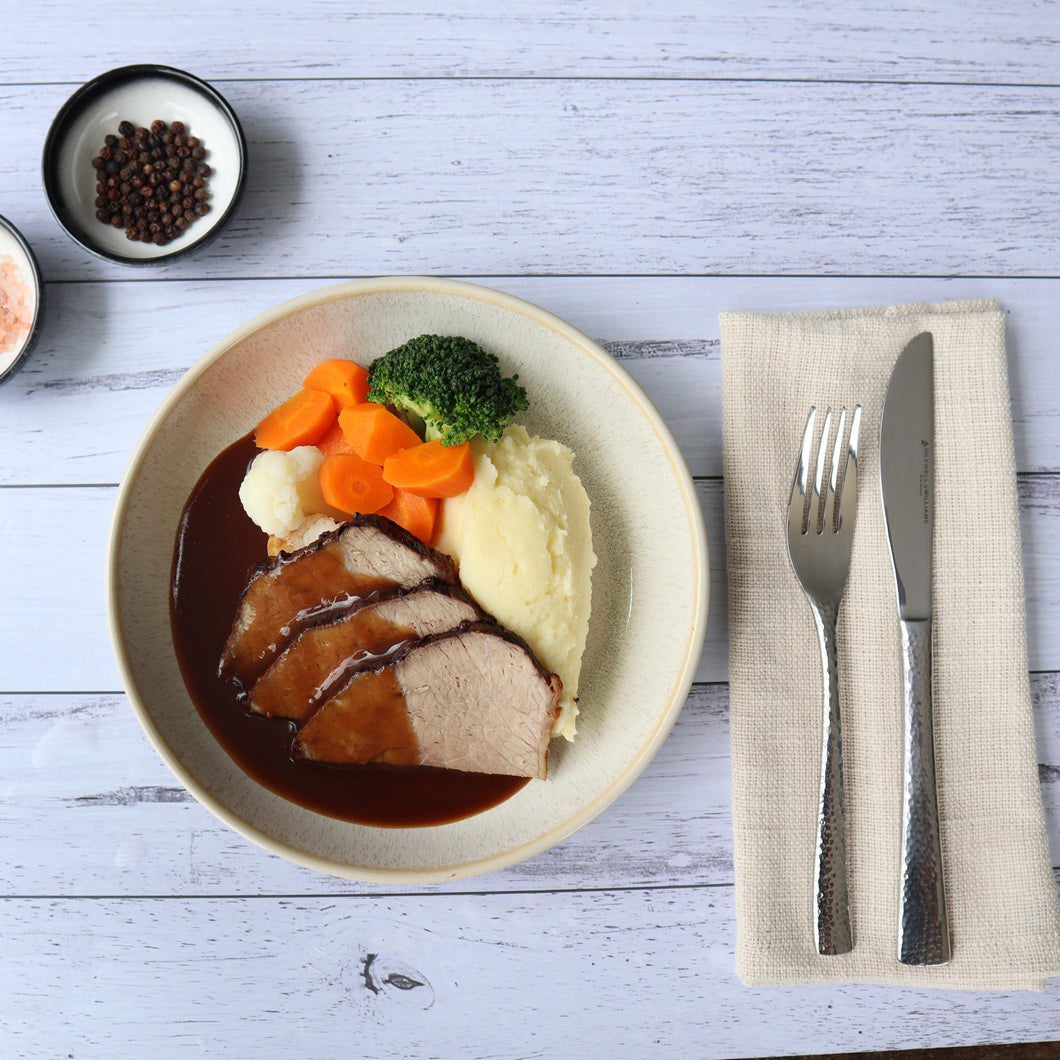 Slow Cooked Roast Beef with Creamy Mash