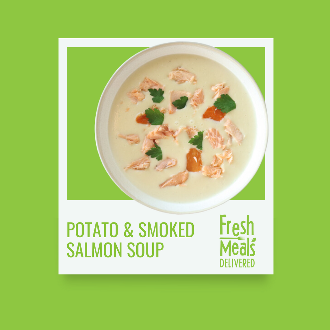Creamy Potato Soup with Smoked Salmon