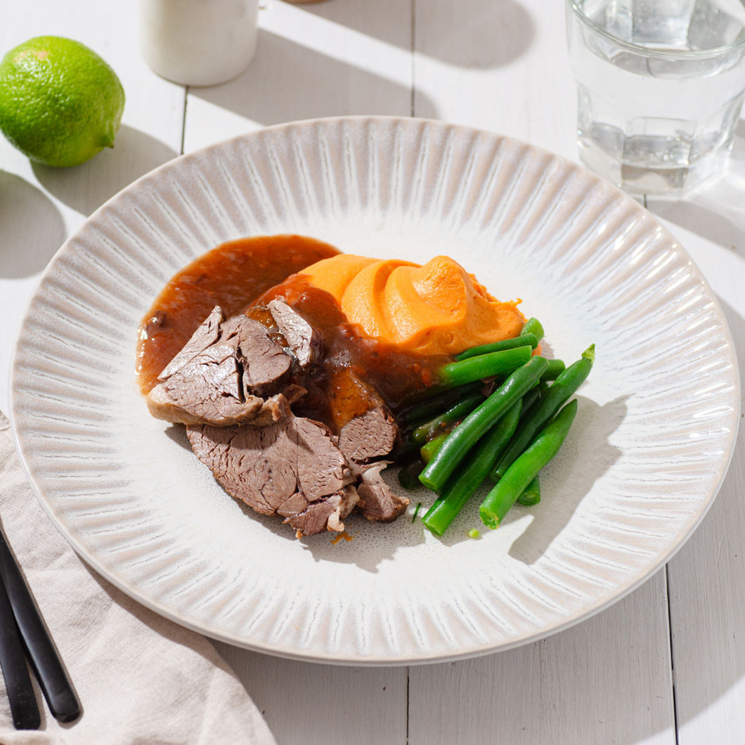 Slow Cooked Lamb Shoulder with Sweet Potato Puree