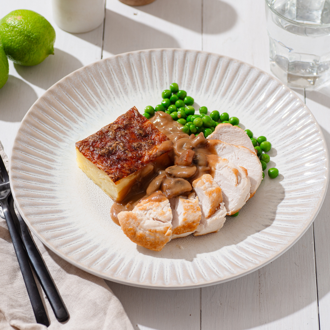 Chicken Breast with Bacon and Mushroom Gravy